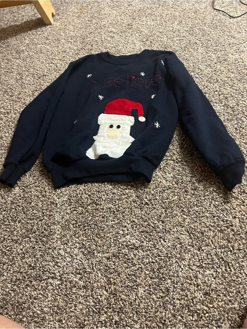 Gildan Navy Crewneck with Embroidered Santa